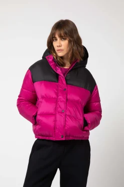 Adela-Piumino Fucsia Puffy Con Cappuccio