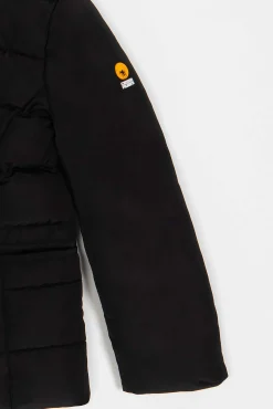 Ailin Girl Eco Fur-Piumino Nero Con Cappuccio In Pelliccia