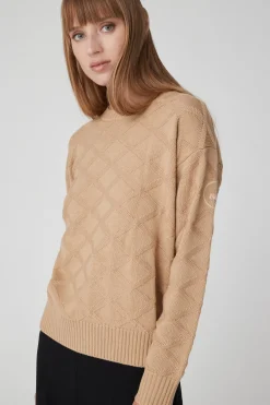 Dany-Maglia Beige A Rombi
