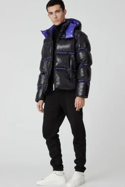 Everest-Piumino Nero Puffy Con Cappuccio Lab00