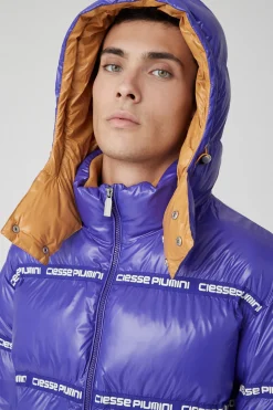 Everest-Piumino Viola Puffy Con Cappuccio Lab00