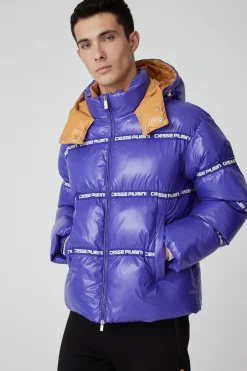 Everest-Piumino Viola Puffy Con Cappuccio Lab00
