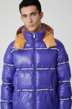 Everest-Piumino Viola Puffy Con Cappuccio Lab00