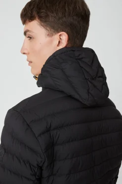 Franklin 2.0-Piumino Nero Con Cappuccio