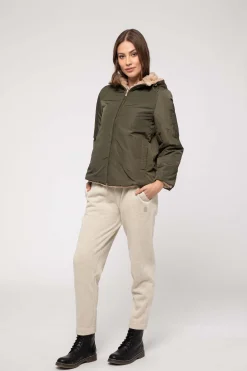 Giacca Beige Corta Reversibile Ad "A"