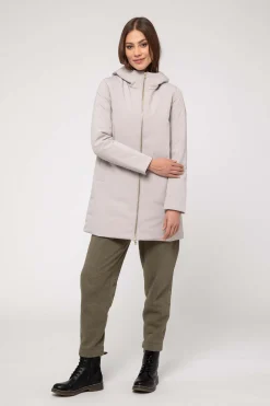 Giacca Lunga Beige In Softshell