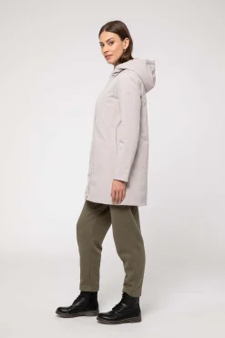 Giacca Lunga Beige In Softshell