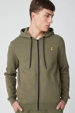 Hazy-Felpa Verde Con Zip