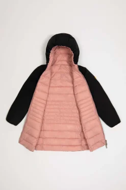 Kalie Girl-Piumino Reversibile Nero E Rosa
