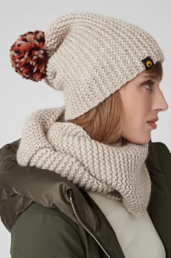 Licy-Cappello Beige Con Pon Pon