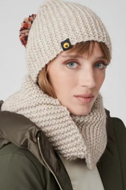 Licy-Cappello Beige Con Pon Pon