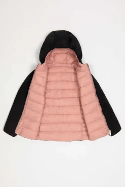 Linda Girl-Piumino Reversibile Nero E Rosa