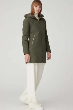 Mire 2.2-Giacca Lunga Verde Militare Con Cappuccio