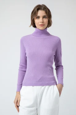 Miry-Maglia Lilla A Collo Alto