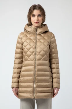 Nitak 2.2-Piumino Beige Lungo Con Mix Di Trapunte
