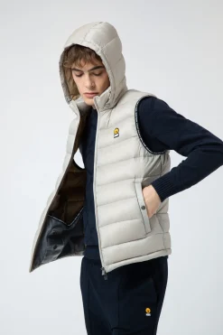 Nodie-Gilet Beige Con Cappuccio