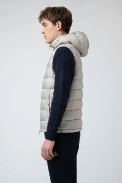 Nodie-Gilet Beige Con Cappuccio