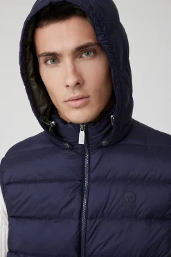 Nodie-Gilet Blu Con Cappuccio