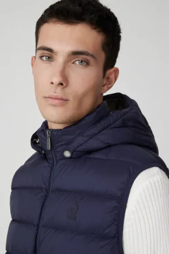 Nodie-Gilet Blu Con Cappuccio