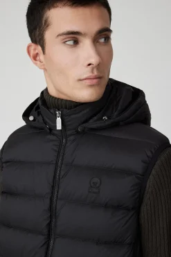 Nodie-Gilet Nero Con Cappuccio