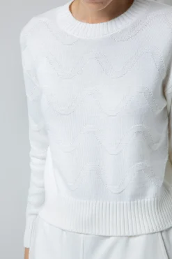 Oceania-Maglia Bianca Girocollo Crop
