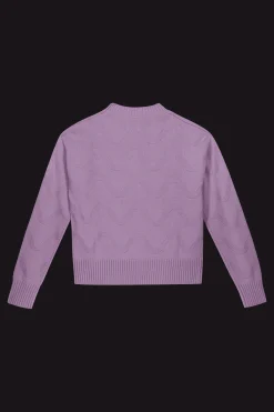 Oceania-Maglia Lilla Girocollo Crop