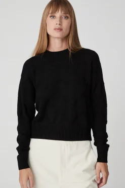 Oceania-Maglia Nera Girocollo Crop