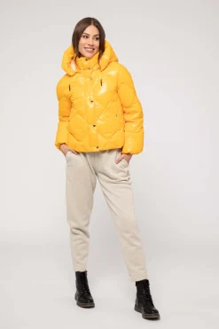 Piumino Giallo A Rombi