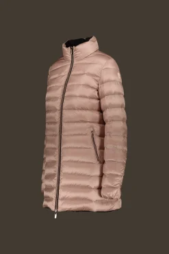 Piumino Lungo Reversibile Nero E Rosa