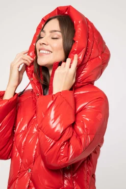 Piumino Rosso A Rombi