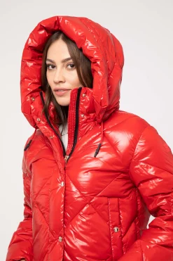 Piumino Rosso A Rombi