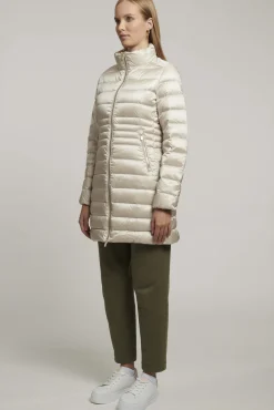 Rilie-Piumino Beige Lungo Senza Cappuccio