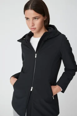 Shimoa 2.2-Giacca Lunga Nera In Softshell