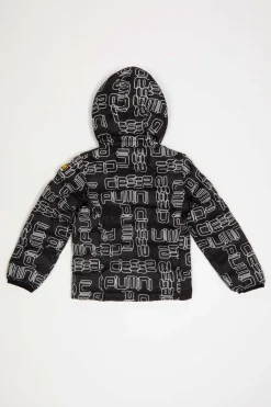 Steven Boy-Piumino Nero Con Stampa