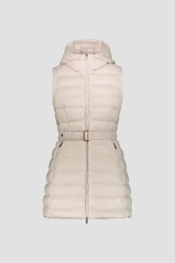 Vestal-Piumino Bianco Smanicato Con Cintura
